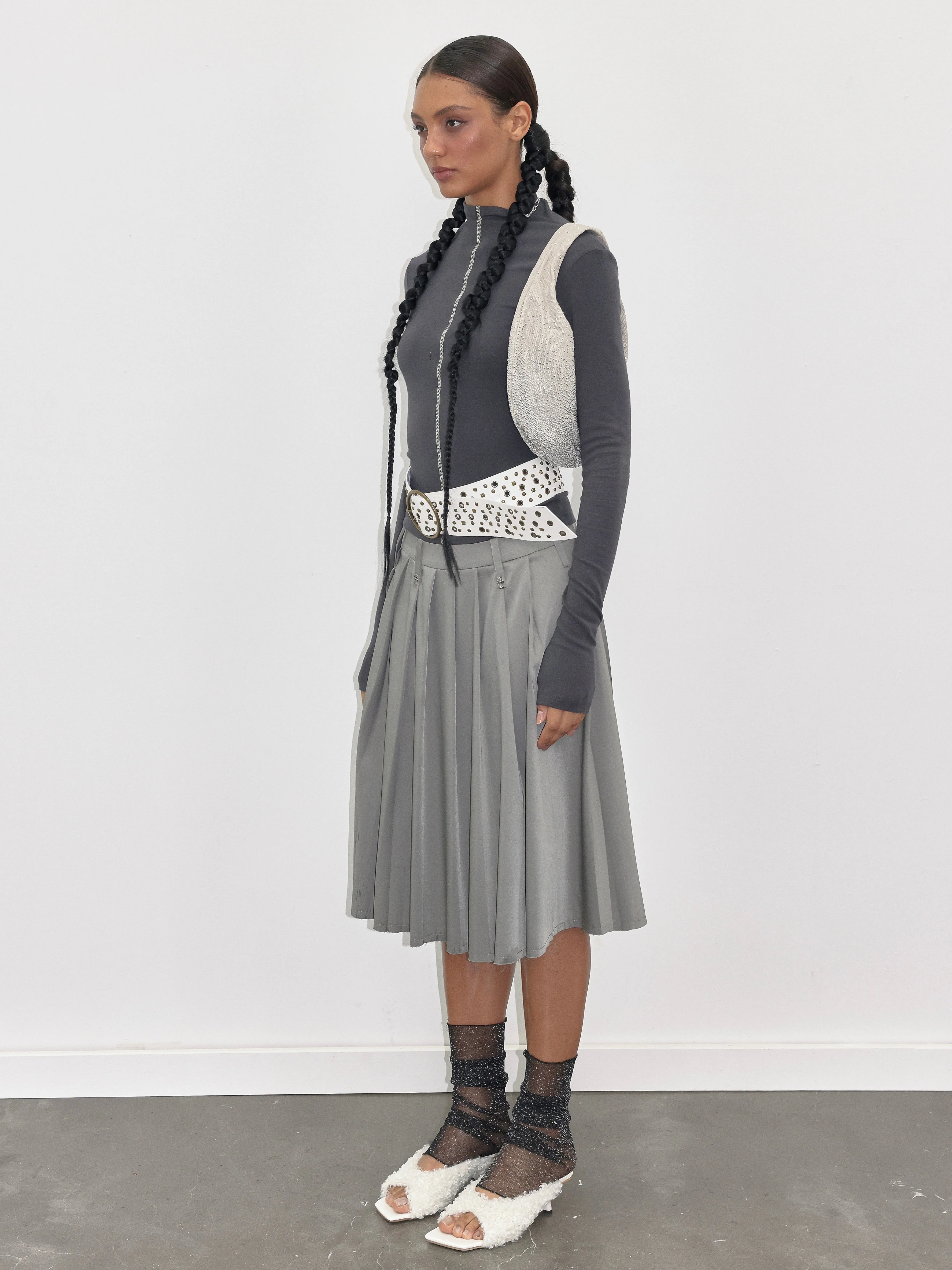 Dark Gray Soft Turtleneck Top - Image 3