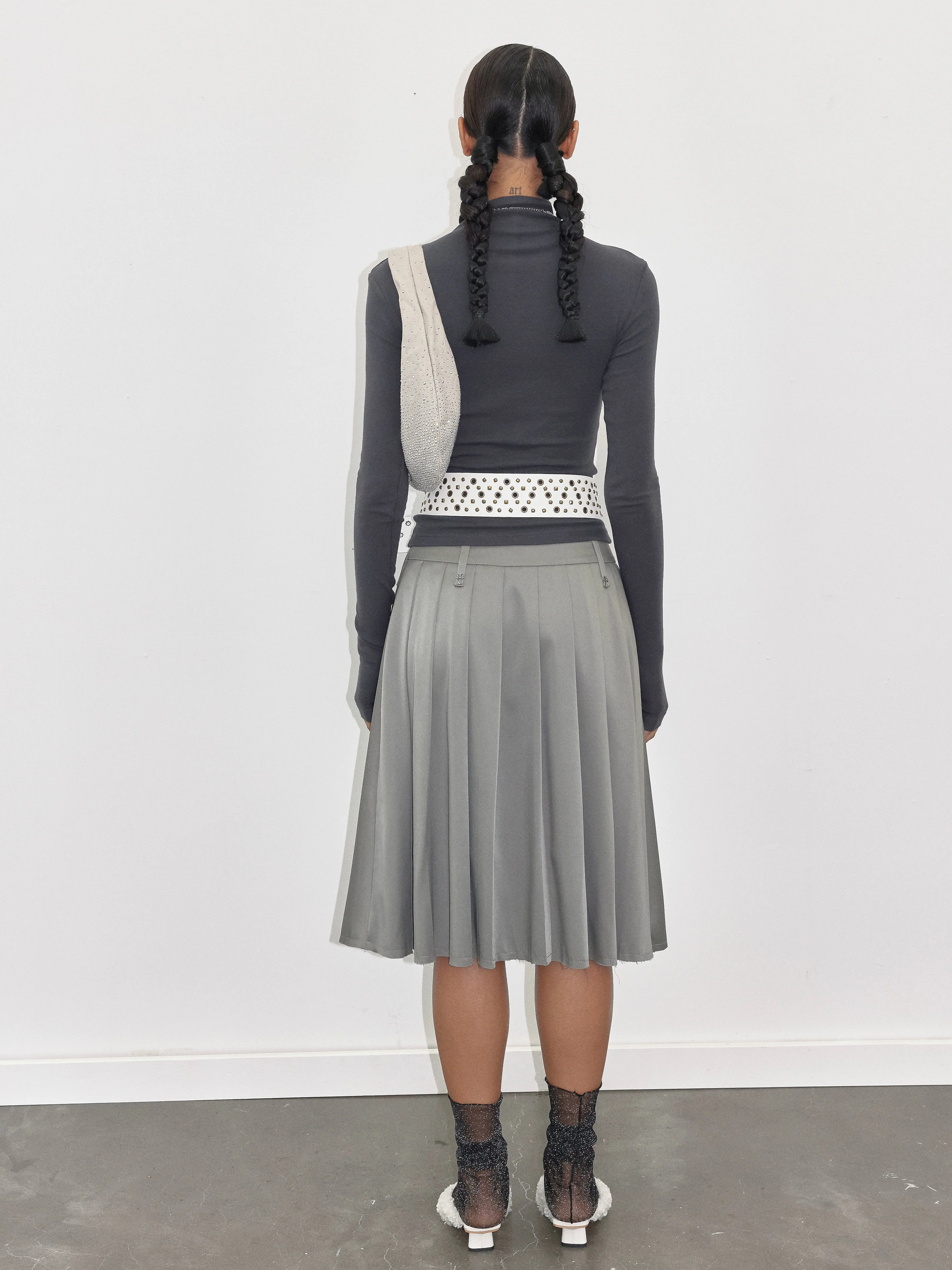 Dark Gray Soft Turtleneck Top - Image 5