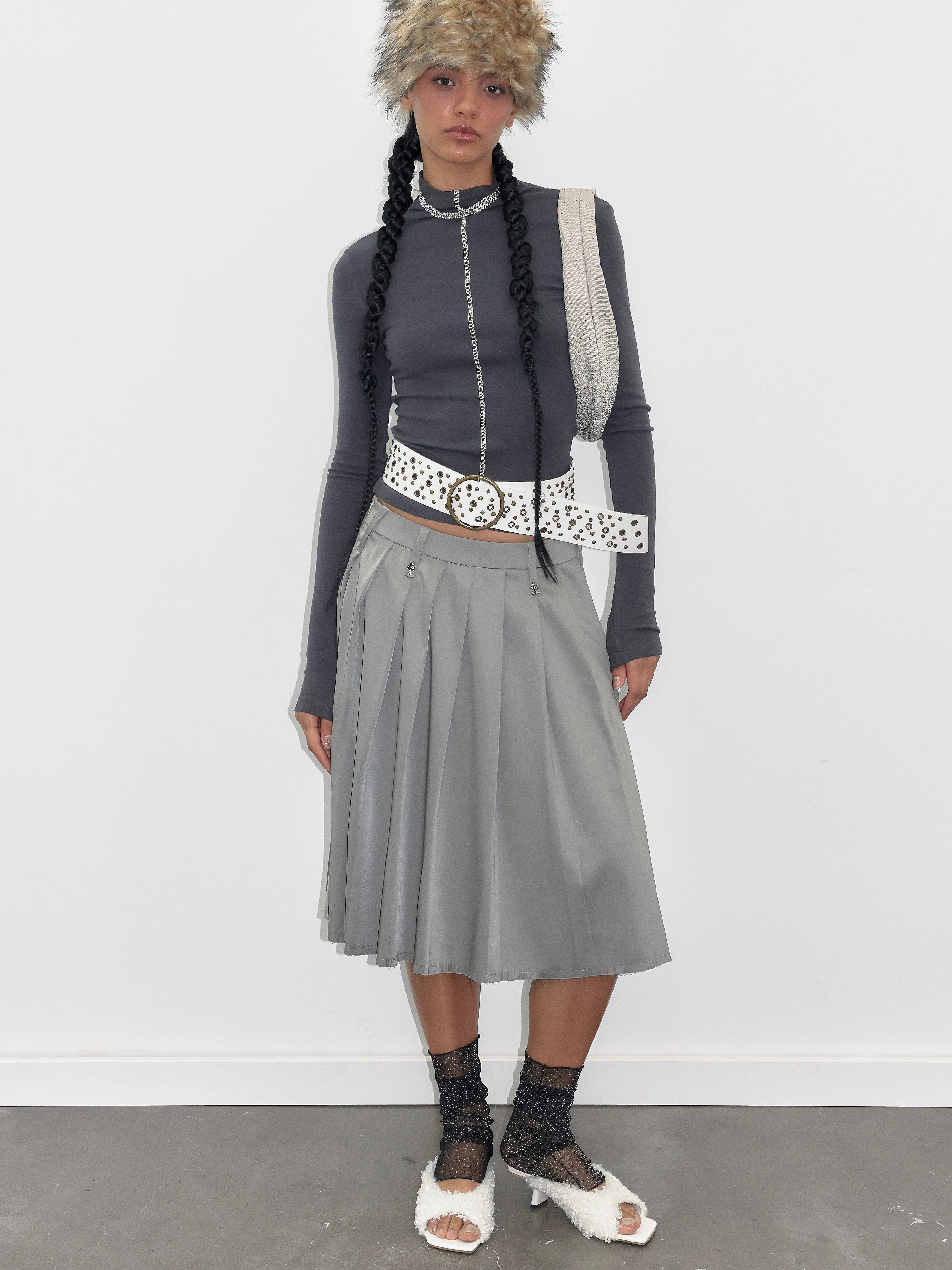 Dark Gray Soft Turtleneck Top - Image 6