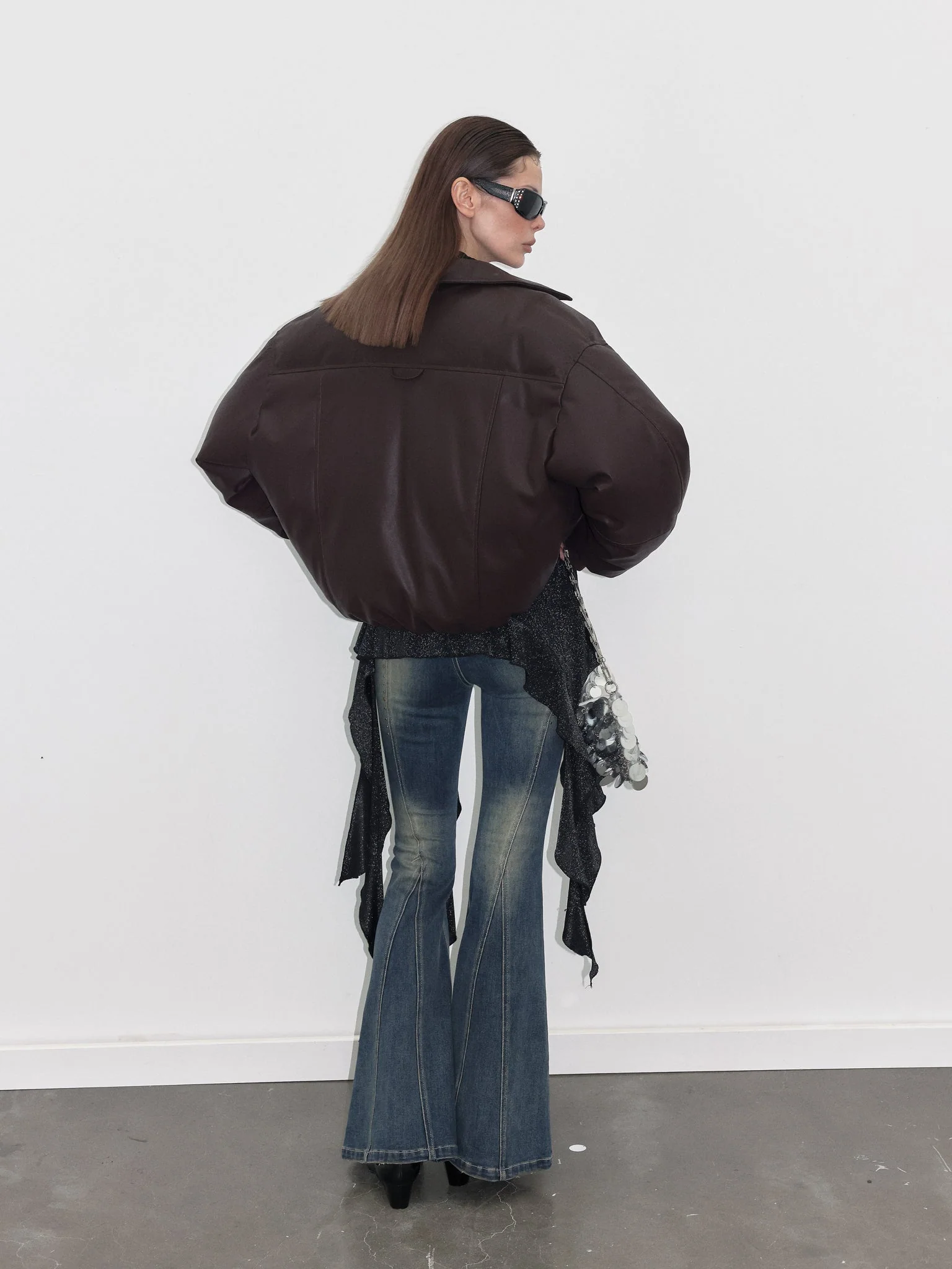 Down Puffer Faux Leather Jacket - Image 7