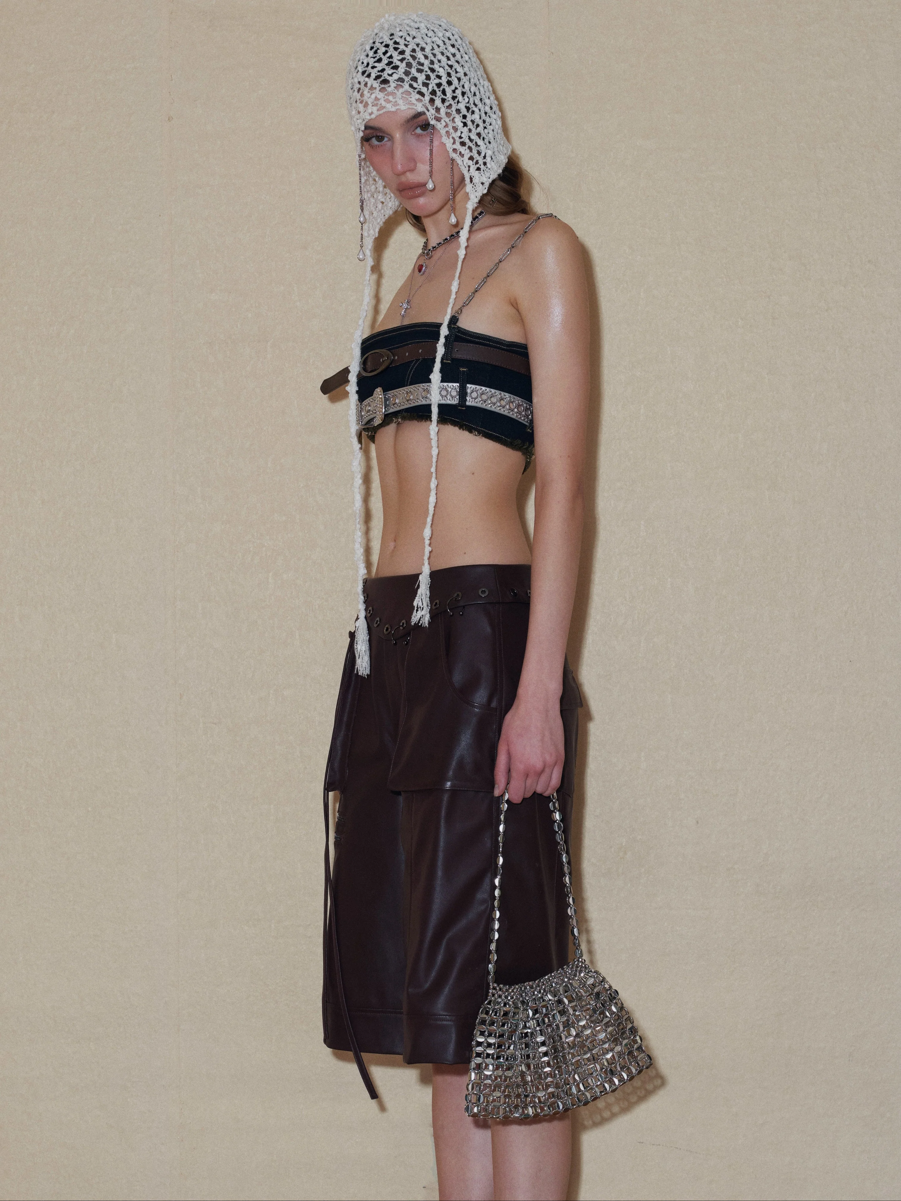 Hollow Knit Hat/Neck gaiter with Pendant - Image 16