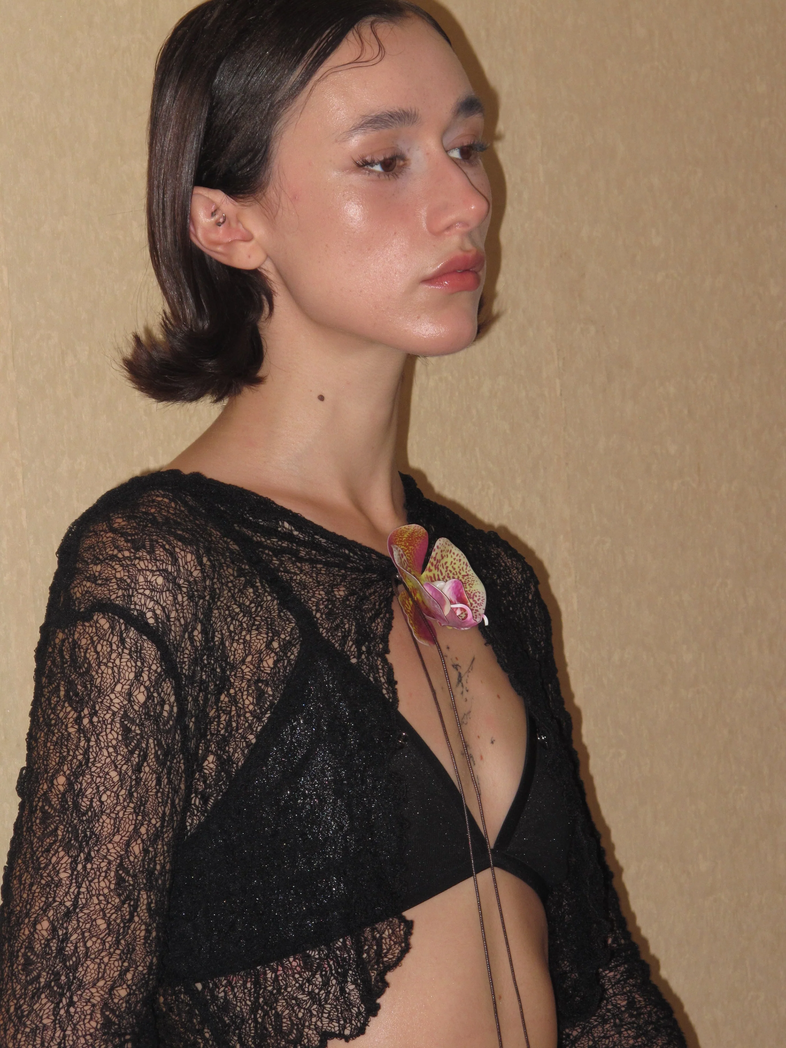 Lace Hollow Out Hole Knitted hooded cardigan - Image 6