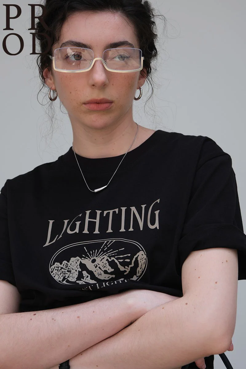 Lighting Basic Short Sleeve T-Shirt / Black - Image 3