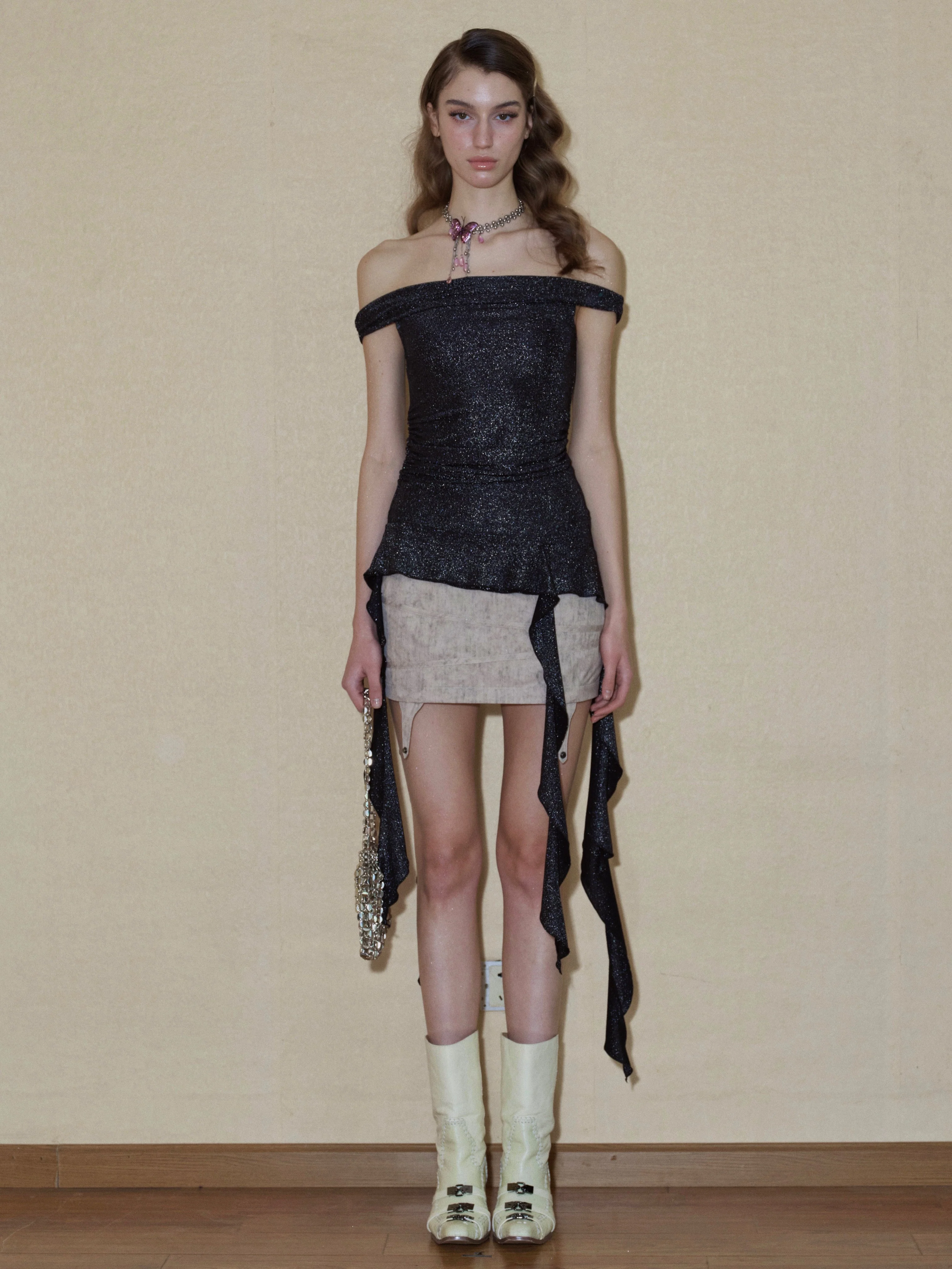 Off-the-Shoulder Sleeveless Irregular Top - Image 3