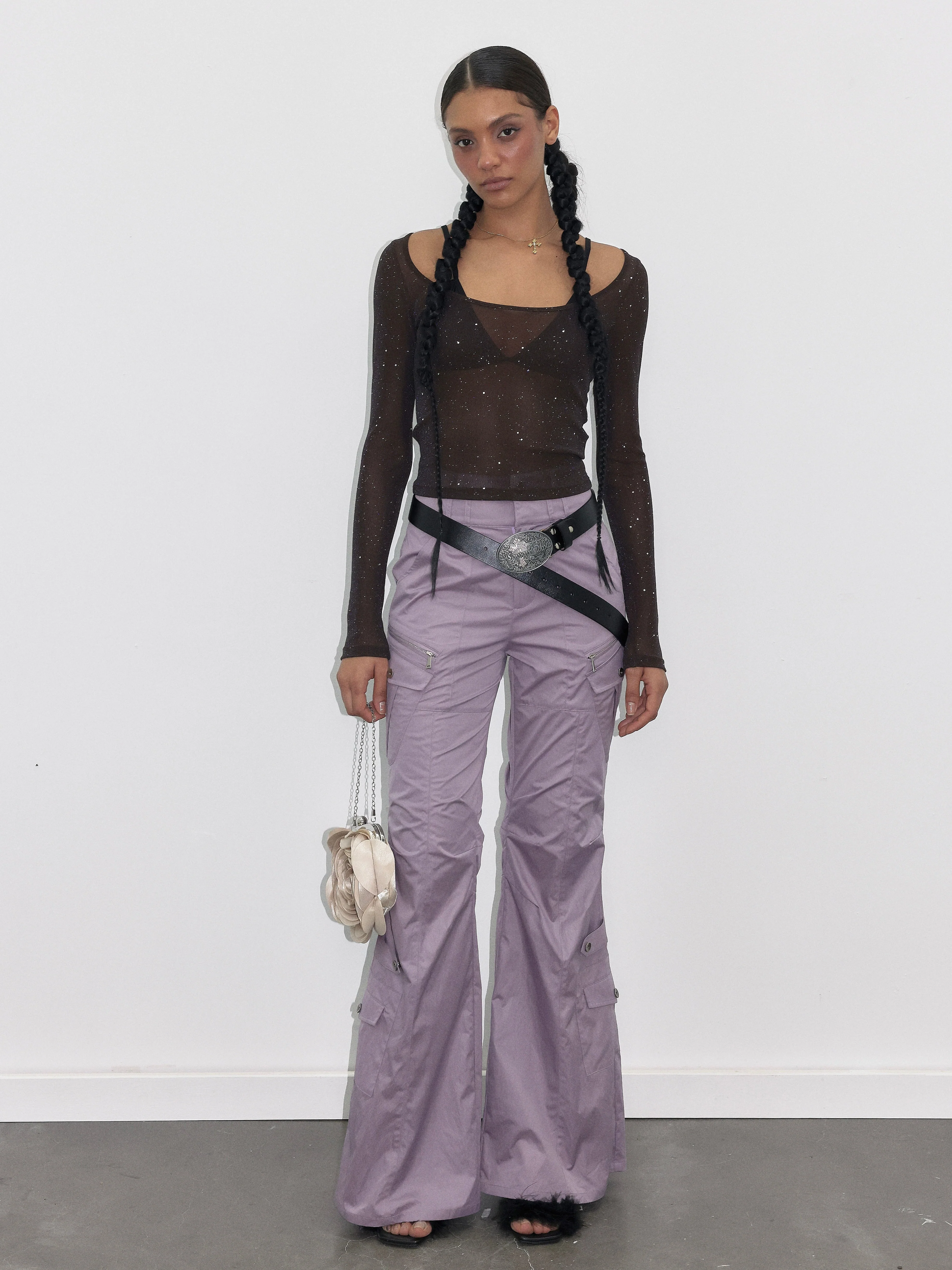 Rhinestone Semi-Sheer Long Sleeve - Image 12