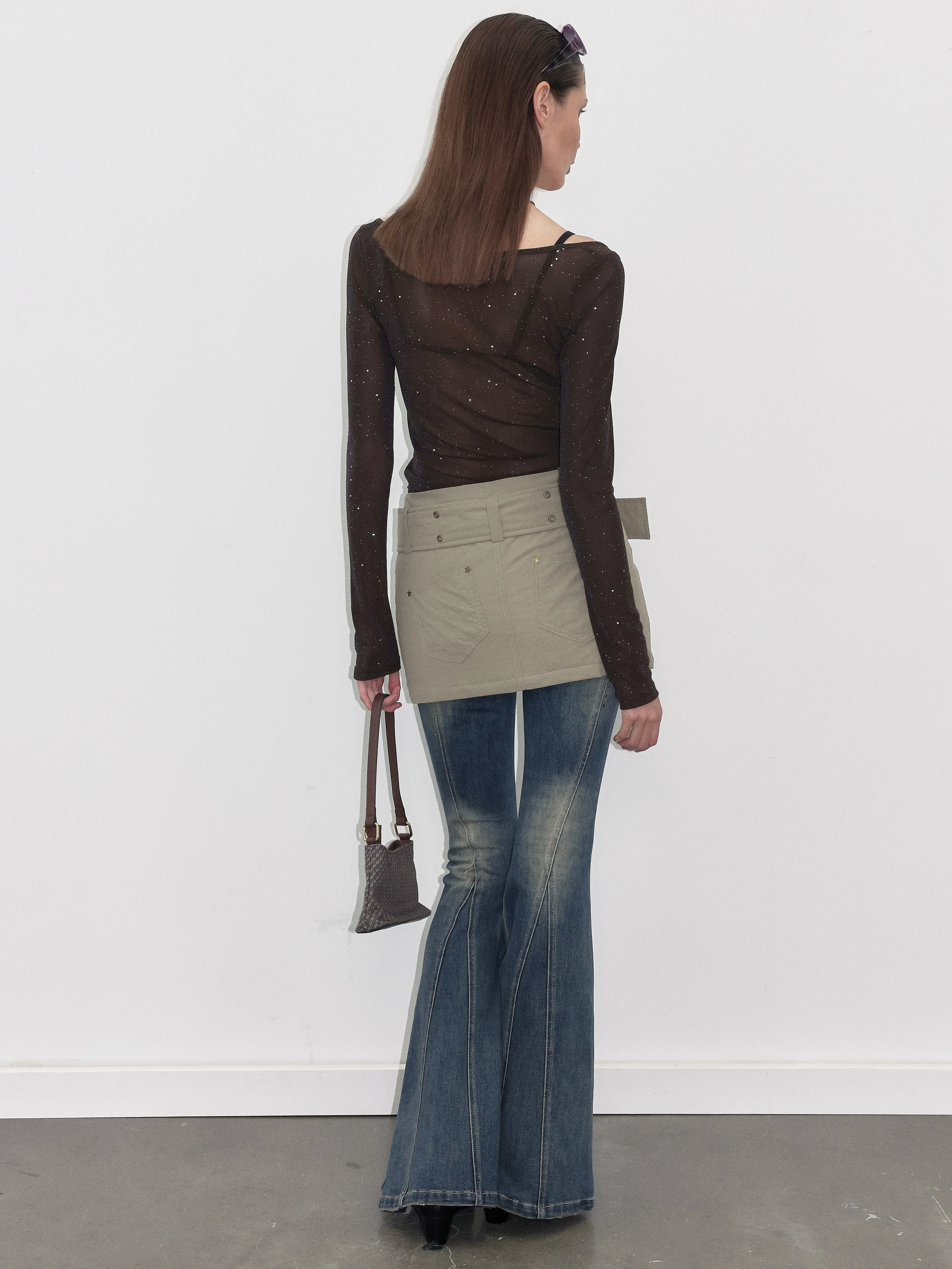 Rhinestone Semi-Sheer Long Sleeve - Image 4