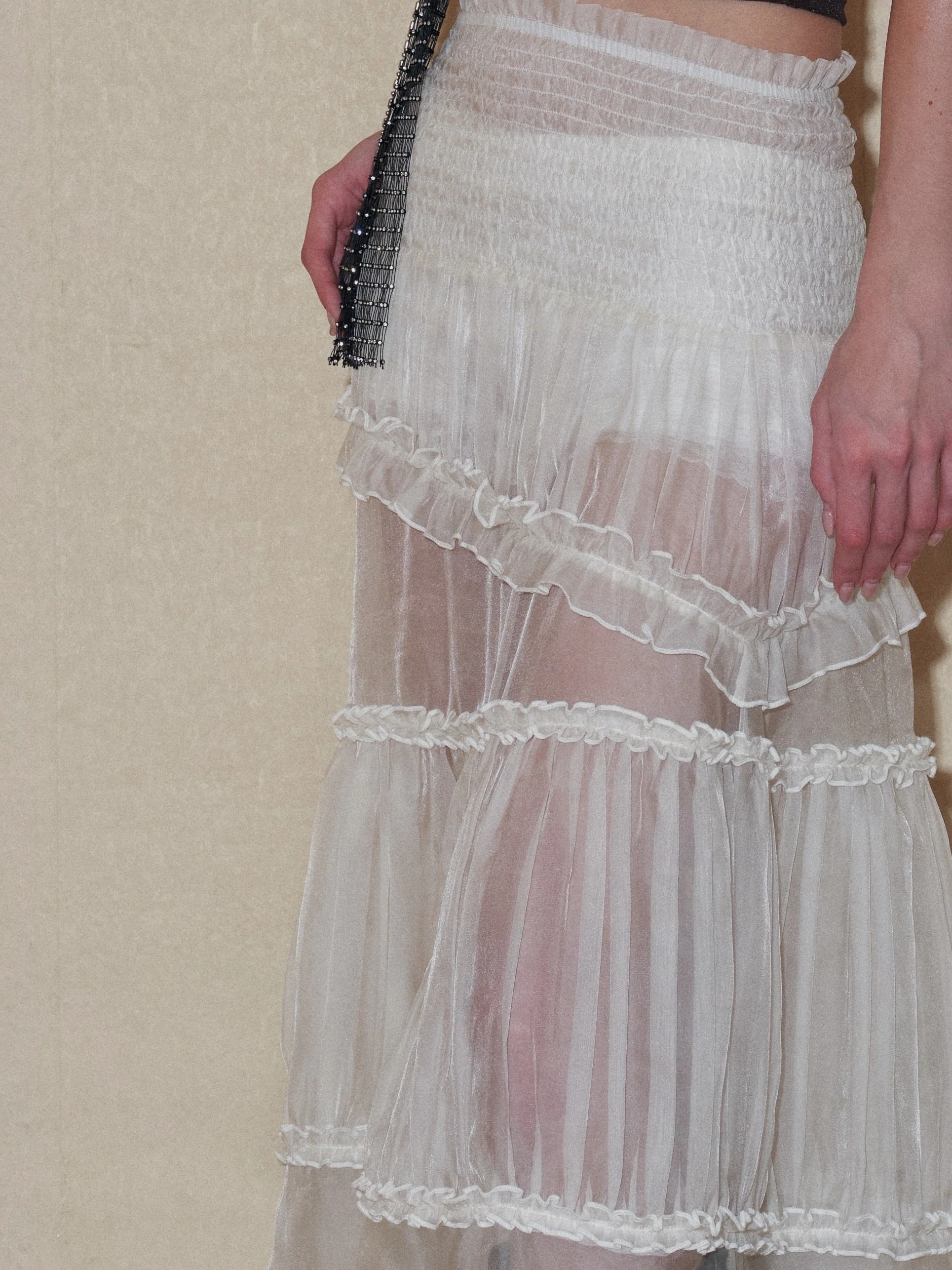Semi-sheer Tiered Skirt（With Lace Shorts） - Image 5