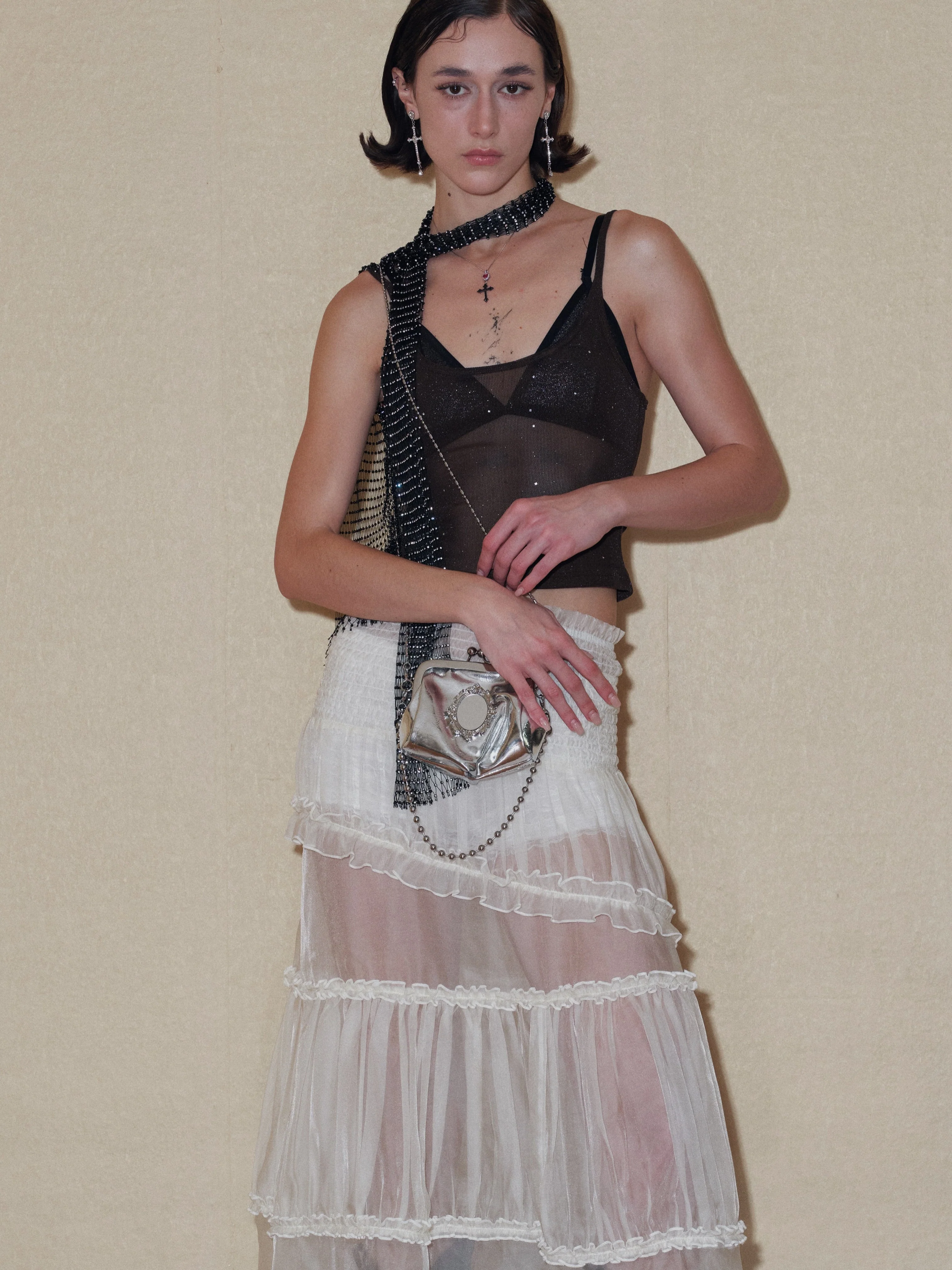 Semi-sheer Tiered Skirt（With Lace Shorts） - Image 7