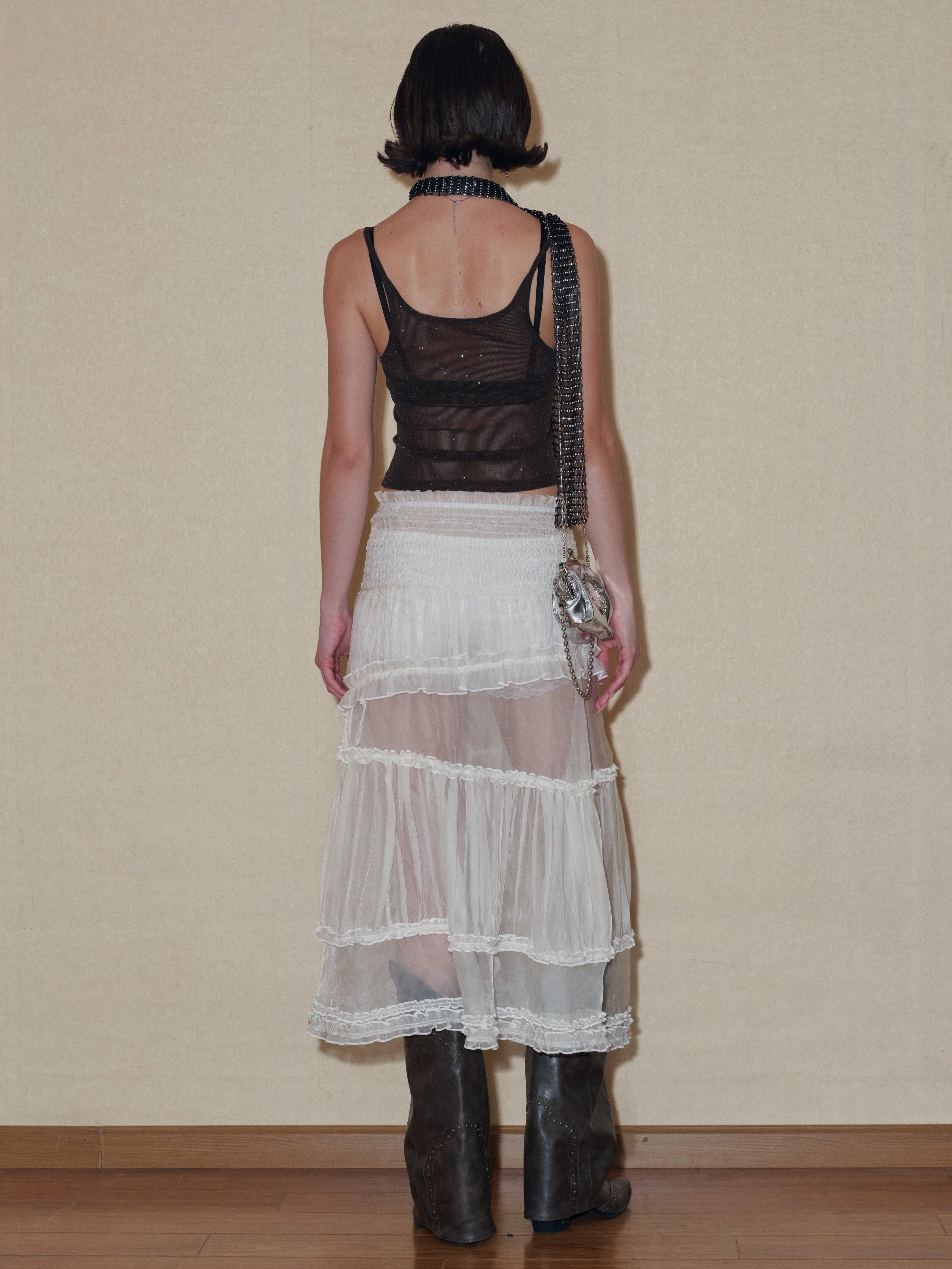 Semi-sheer Tiered Skirt（With Lace Shorts） - Image 8