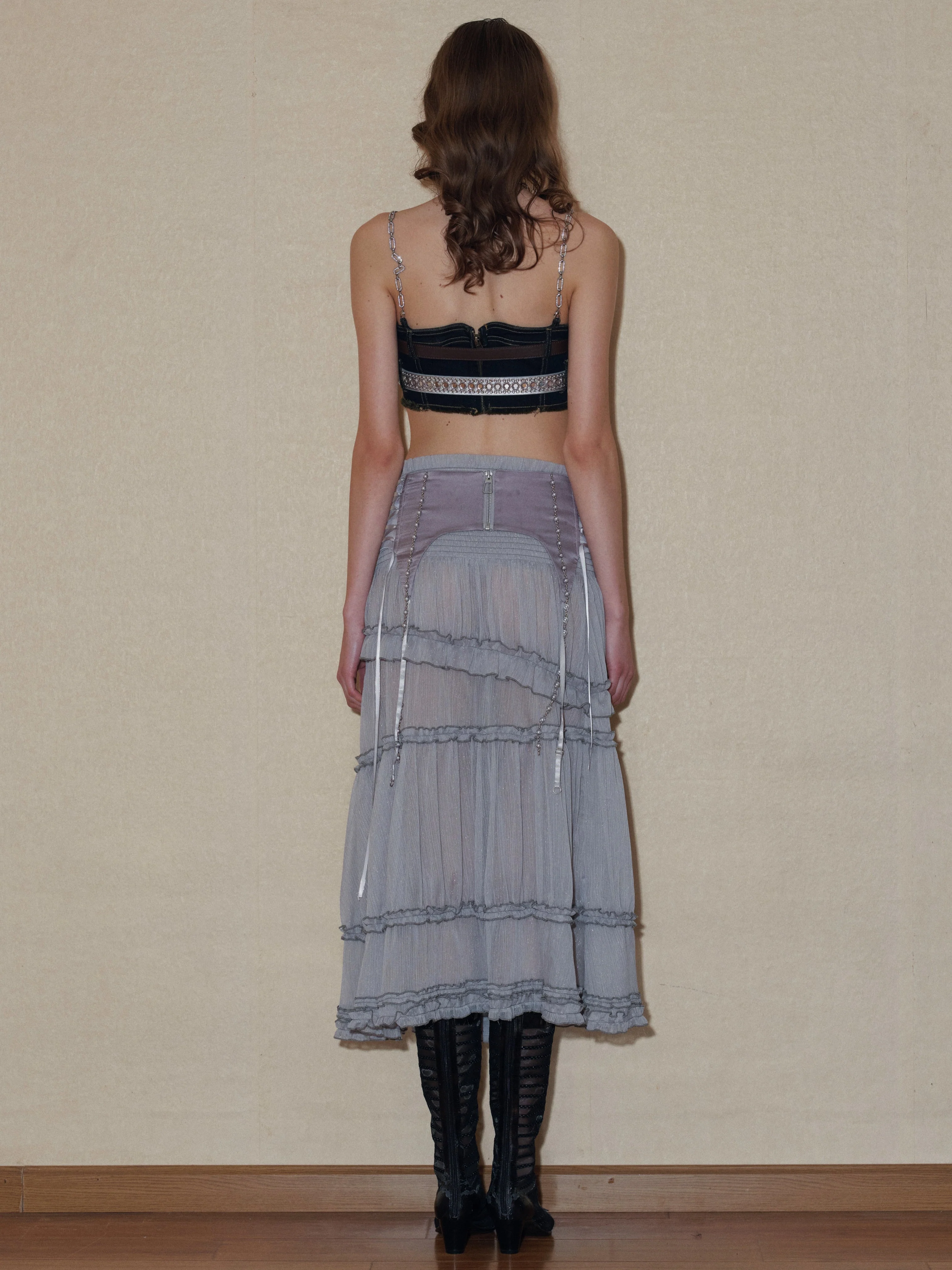 Semi-sheer Tiered Skirt（With Lace Shorts） - Image 11
