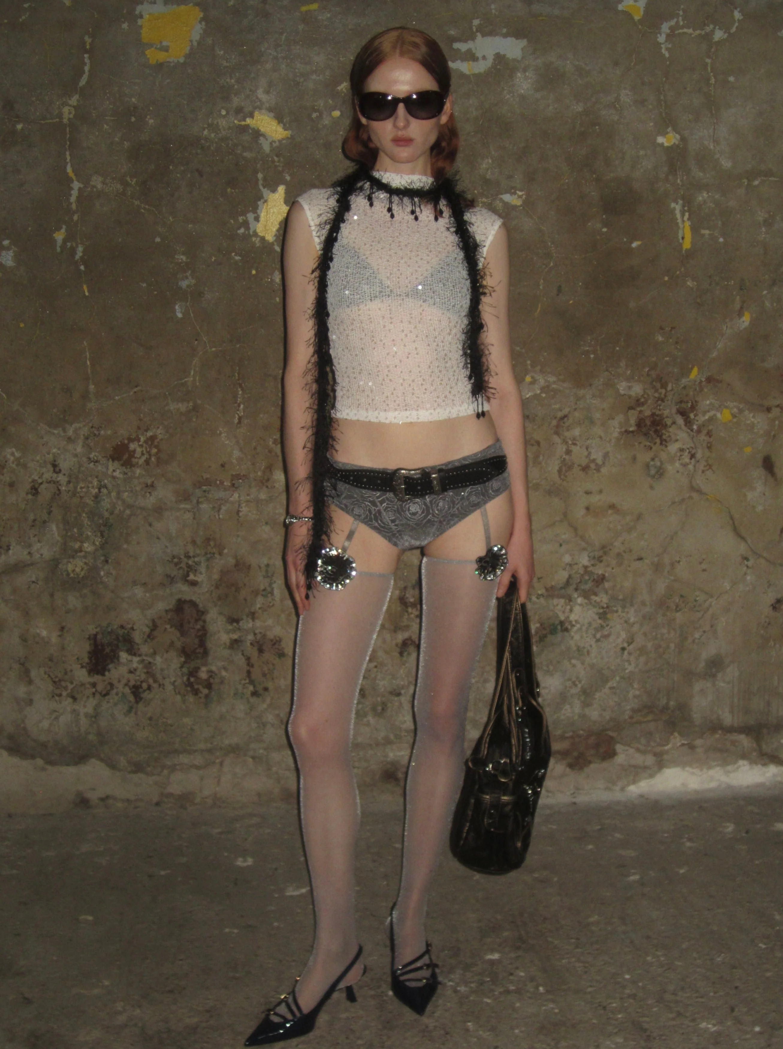 Sequined Mini Shorts /Gray - Image 10