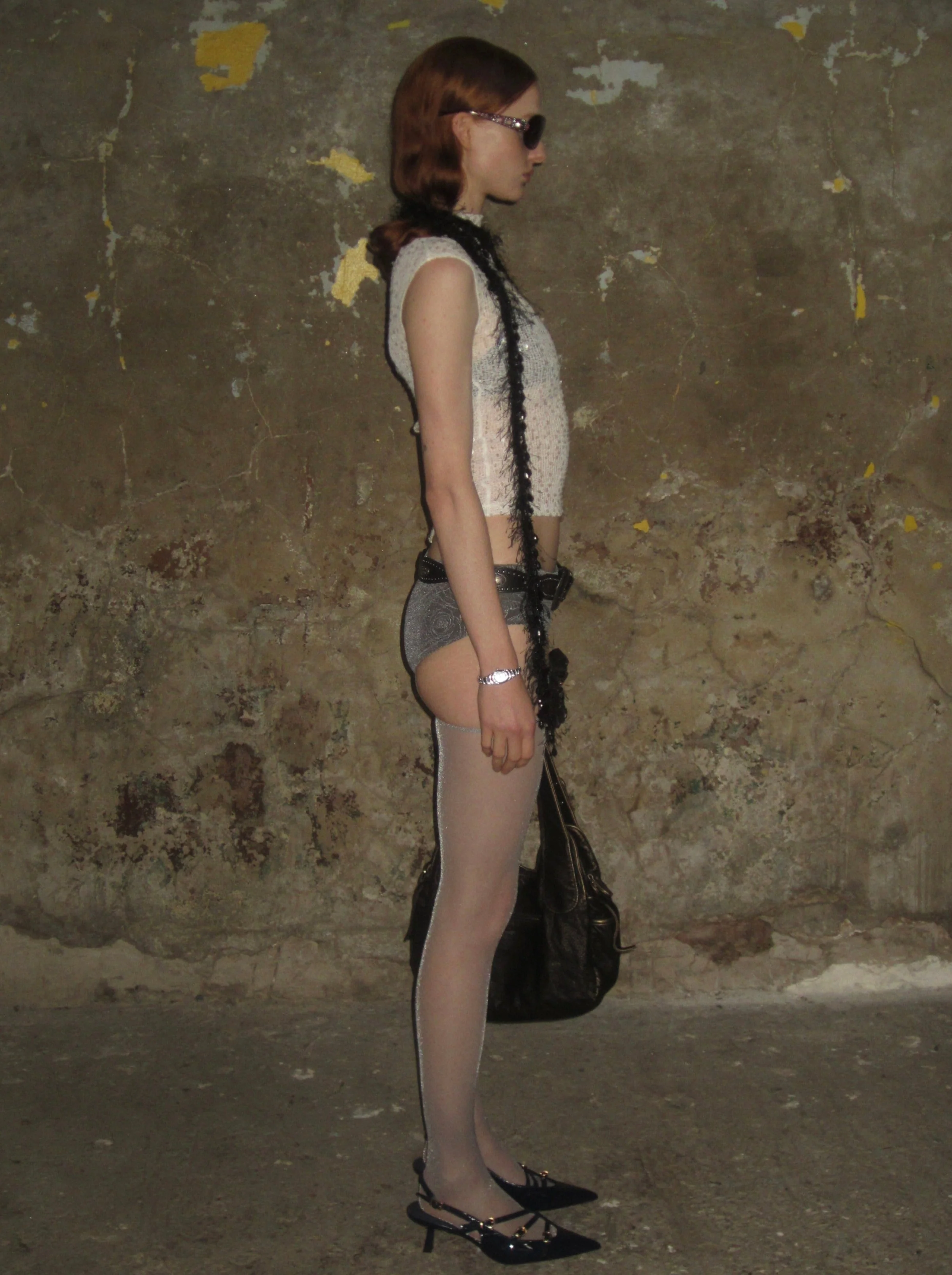 Sequined Mini Shorts /Gray - Image 11